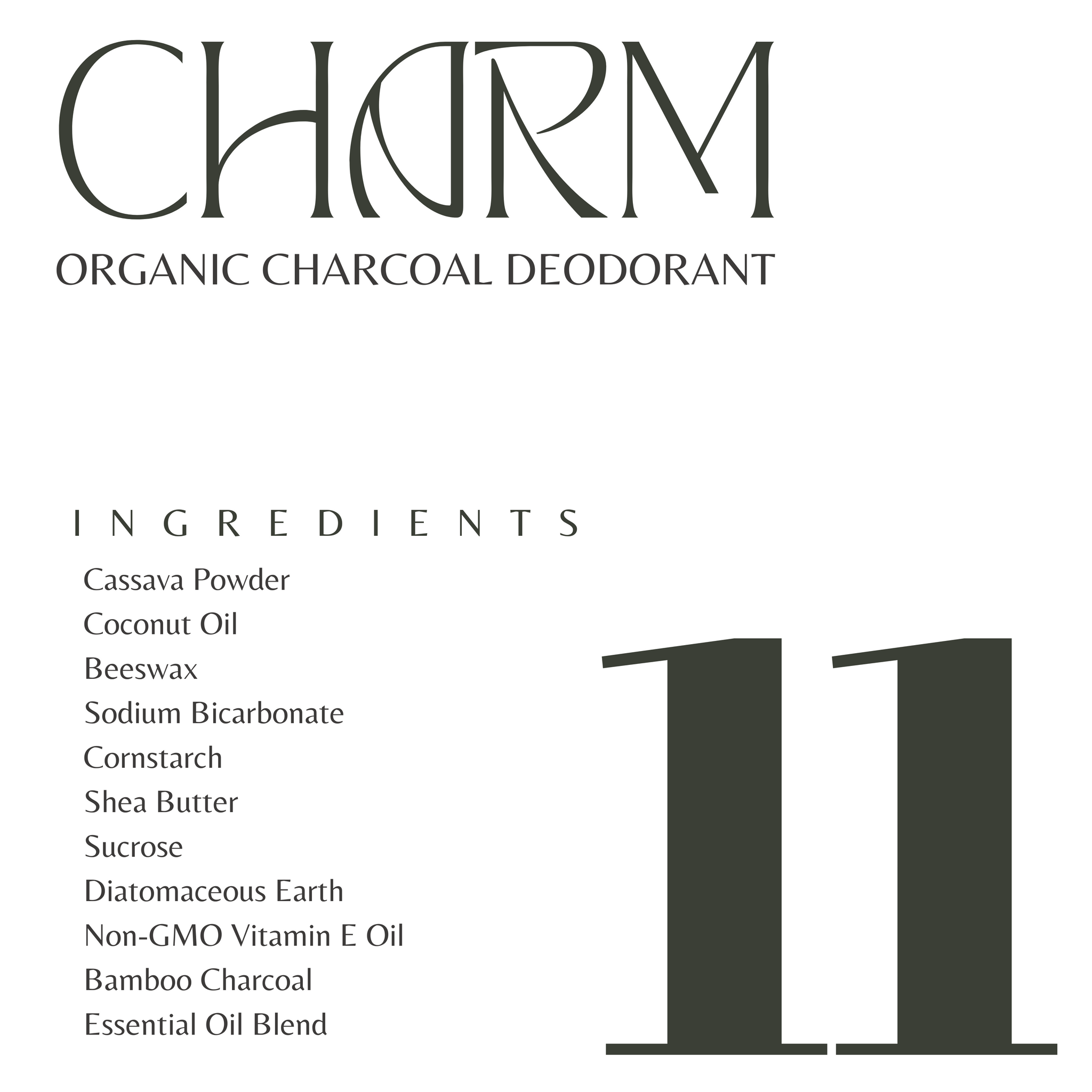 Charm Organic Charcoal Deodorant [Fresh Spa Scent]