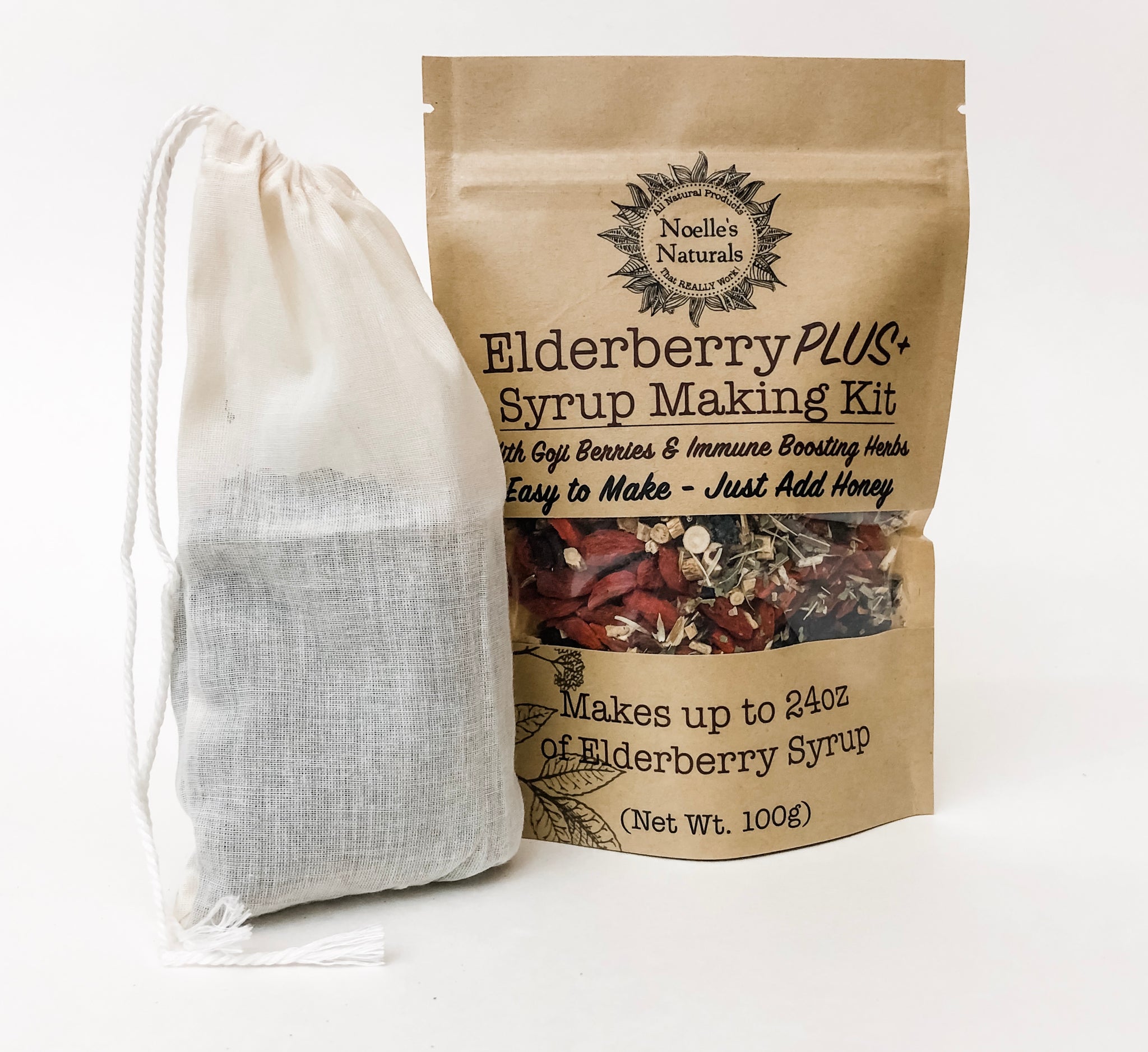 Elderberry Plus+ Syrup DIY Kit - all the dry ingredients with added benefits of goji berry, reships, echinacea and more!