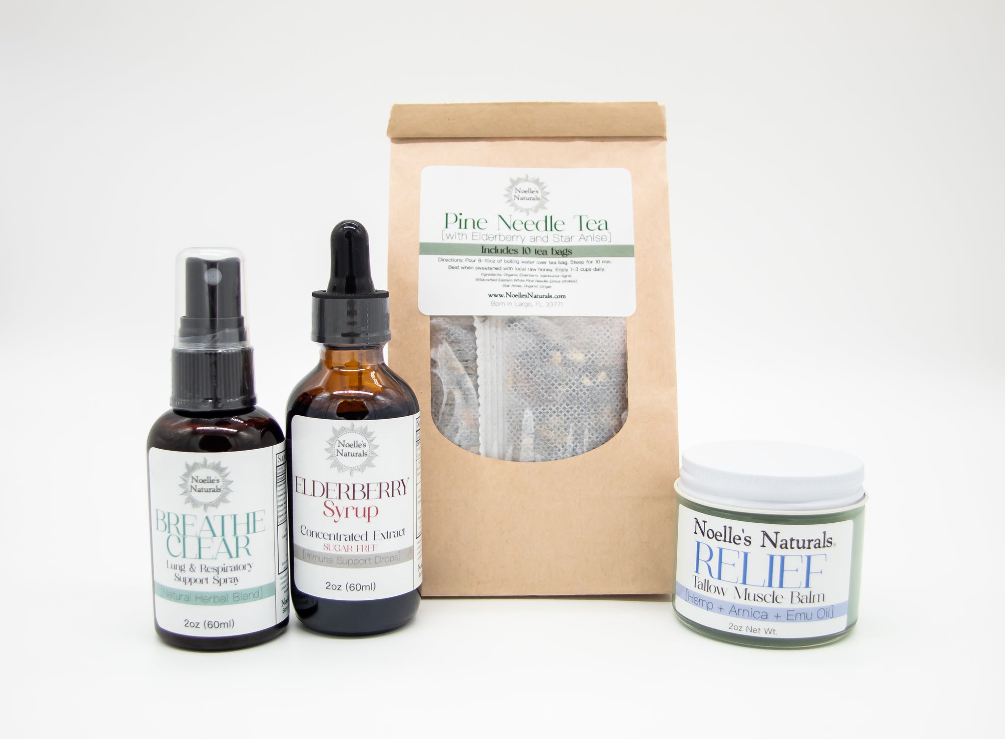 Noelle's Naturals "Feel Better Trio" includes all natural items to best support you when you're ill!