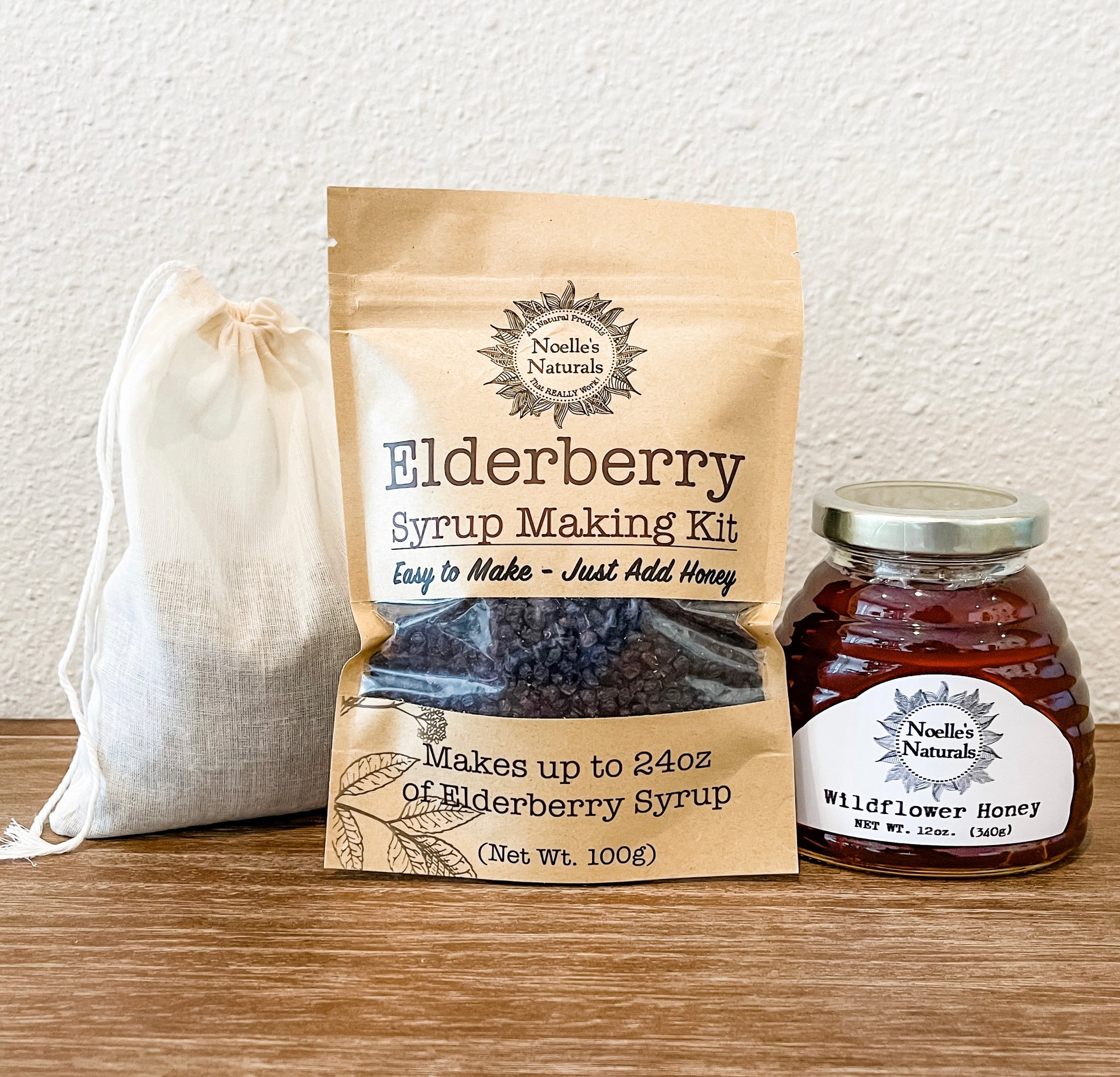Elderberry Syrup Making Set - Includes Honey & Brew Bag - All-in-One Kit