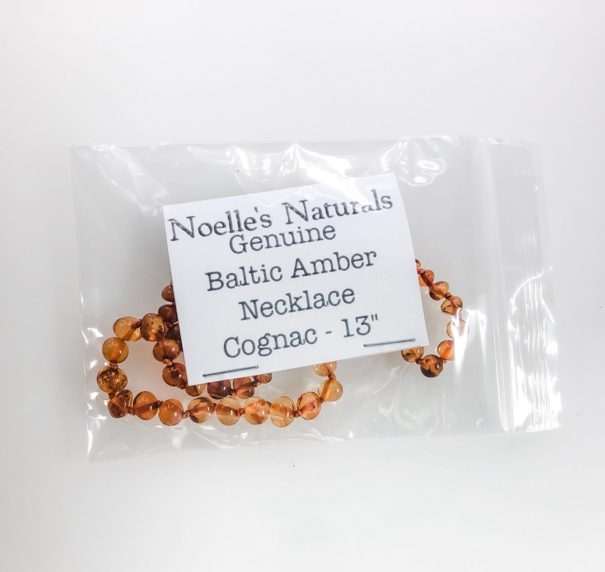 Natural Amber Necklace For Little Ones - Cognac