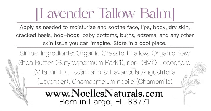 Organic Tallow Balm - Lavender + Chamomile - 2oz