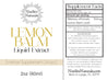 Noelle's Naturals Lemon Balm Extract is made with all organic and natural ingredients to best support your body and mind, naturally.